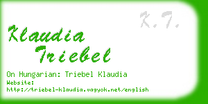 klaudia triebel business card